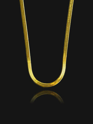 Flat Snake Chain Necklace - Gold