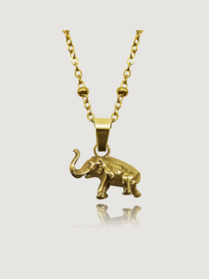 Elephant Pendant Necklace - Gold