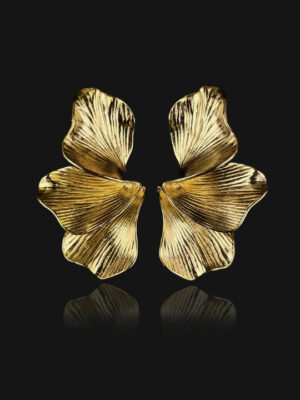 RHIA Floral Statement Earrings - Gold