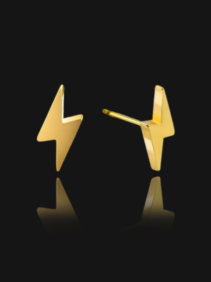 STORM | Lightening Bolt Stud Earrings - Gold