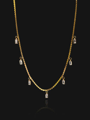 AKARI Multi Drop Pendant Necklace - Gold | Clear