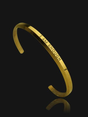 'I Am Enough' Cuff Bangle - Gold