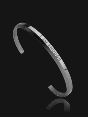 'I am enough' Cuff Bracelet - Silver