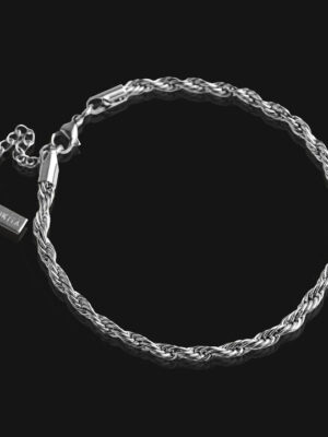Twist Chain Anklet - Silver