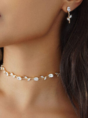 VALENTINA Choker & Earrings Set - Gold